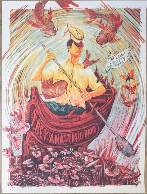 2019 Trey Anastasio - St. Petersburg Silkscreen Concert Poster by Zeb Love