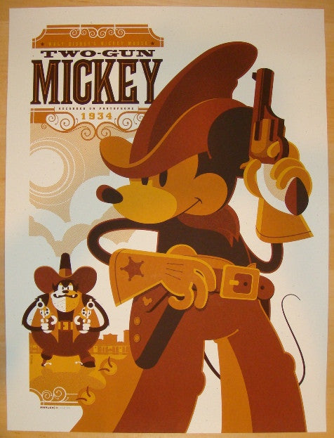 2011 "Two-Gun Mickey" - Silkscreen Movie Poster by Tom Whalen