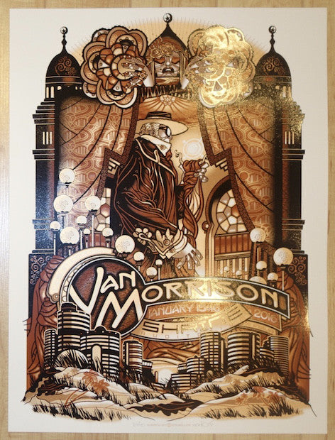 2016 Van Morrison - Los Angeles Silkscreen Concert Poster by Guy Burwell