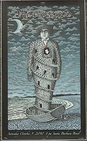 2010 Van Morrison - Santa Barbara Silkscreen Concert Poster by Emek