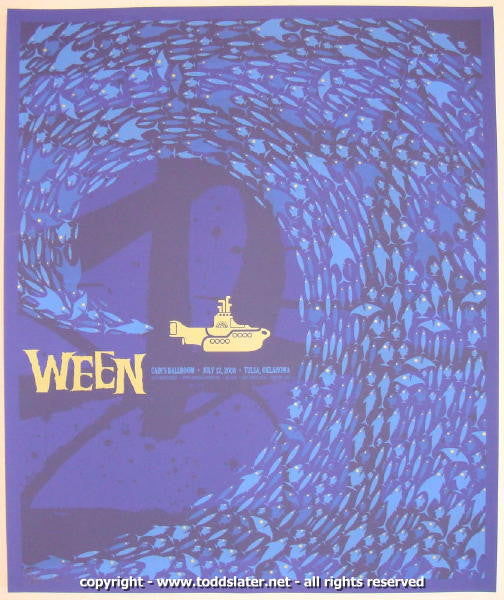 2008 Ween - Tulsa Silkscreen Concert Poster by Todd Slater