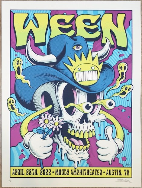 2022 Ween - Austin Silkscreen Concert Poster by Brandon Heart
