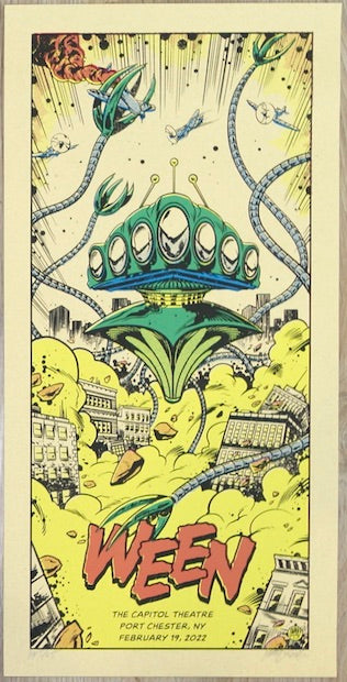 2022 Ween - Port Chester II Silkscreen Concert Poster by Johnny Dombrowski