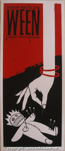 2006 Ween - Charlottesville Silkscreen Concert Poster by Todd Slater