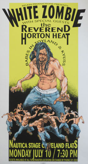 1995 White Zombie - Cleveland Silkscreen Concert Poster by Derek Hess (95-22)