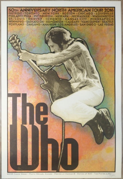 2016 The Who - North American Tour (Pete) Silkscreen Concert Poster by Chuck Sperry