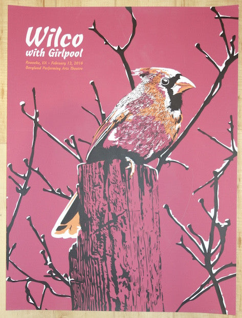 2016 Wilco - Roanoke Silkscreen Concert Poster by Nick Van Berkum