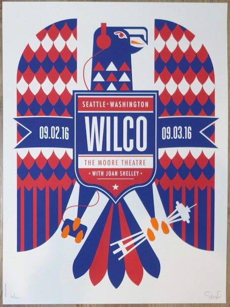 2016 Wilco - Seattle I Silkscreen Concert Poster by Dan Stiles