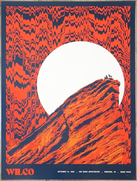 2022 Wilco - Red Rocks Silkscreen Concert Poster by Jose Garcia
