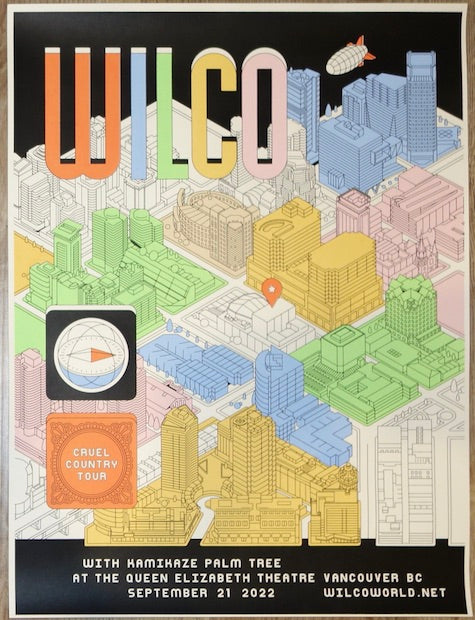 2022 Wilco - Vancouver Silkscreen Concert Poster by Violet Reed