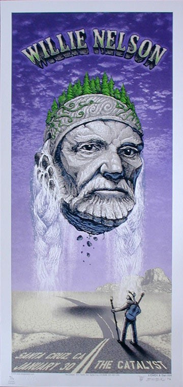 2006 Willie Nelson - Purple Variant Concert Poster by Emek