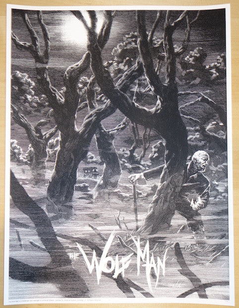 2015 "The Wolf Man" - Silkscreen Movie Poster by Nicolas Delort
