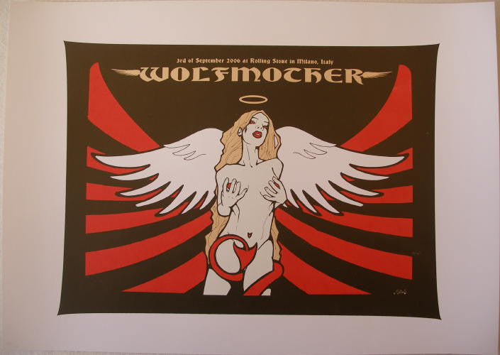 2006 Wolfmother - Milan Silkscreen Concert Poster by Malleus