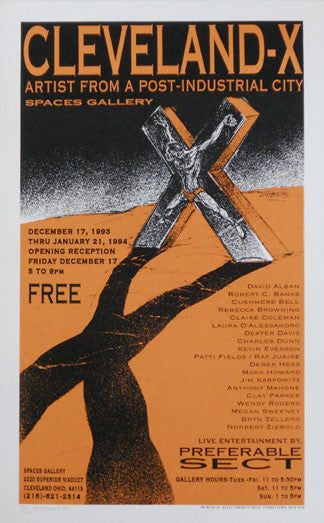 1993 Cleveland X - Silkscreen Poster By Derek Hess (93-03)