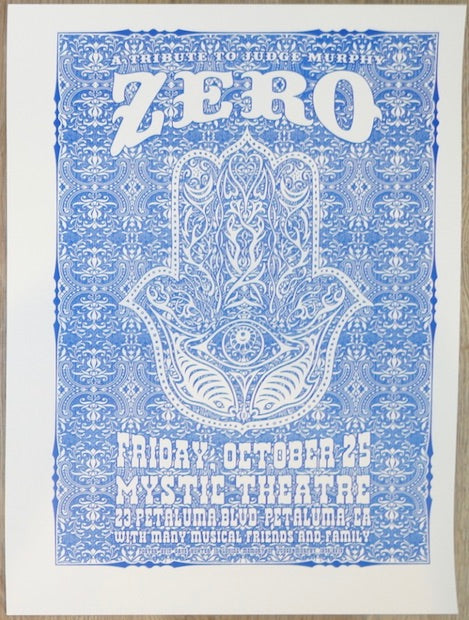 2013 Zero - Petaluma Blue Line Test Silkscreen Concert Poster by Dave Hunter